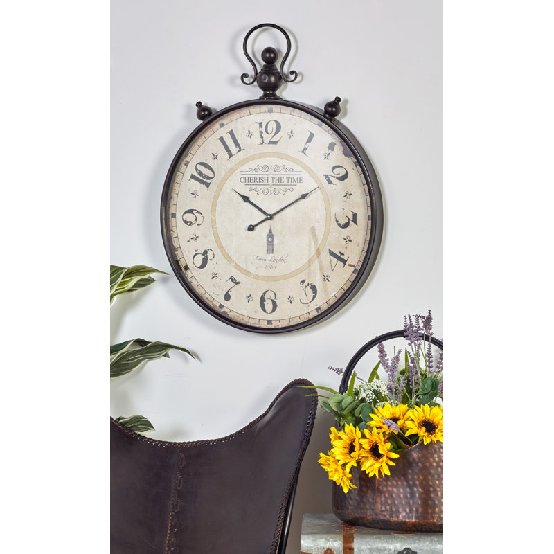 Alcott Hill® Oversized Metal 23" Wall Clock & Reviews Wayfair
